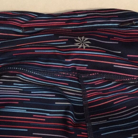 Athleta Navy Tight Striped Legging Crop Yoga size ST - Picture 5 of 16